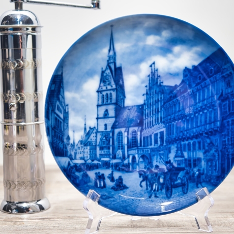 Sammelteller Berlin Design - Serie: Alt Hannover - Köbelingerstraße - blaues Porzellan -  Auflage 5/? Made in Germany - 9D1 - TOP Zustand