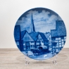 Sammelteller Berlin Design - Serie: Alt Gütersloh - Blick vom Rathausplatz - blaues Porzellan  - Made in Germany - 9D2 - TOP Zustand