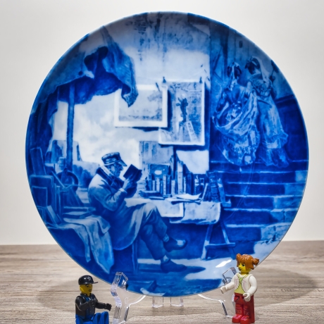 Sammelteller: Der Antiquar / Carl Spitzweg - Berlin Design - blaues Porzellan  - Nummer 7 von 5000 - mit Karton - TOP Zustand - 8D2