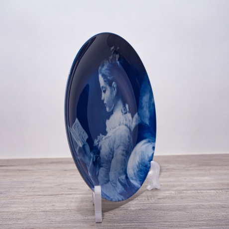 Sammelteller Berlin Design - Serie: Fragonard - Mädchen beim Lesen  - blaues Porzellan - Auflage 5.000 - Made in Germany - 9E1 - TOP Zustand