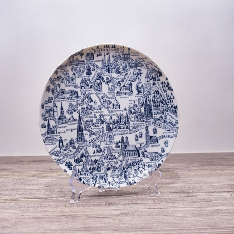 Sammelteller Berlin Design - Landschaftsteller - Bayernland- blaues Porzellan - Made in West Germany - 9D2 - TOP Zustand
