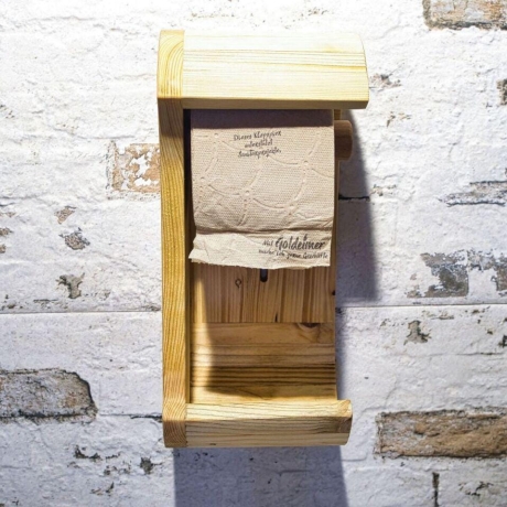 Einzigartiger Toilettenpapierhalter aus Upcycling-Holz – Handgefertigt aus recycelten Einwegpaletten, vielseitig montierbar! kompostierbar