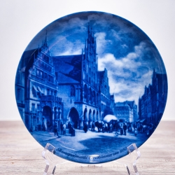 Sammelteller Berlin Design - Serie: Münsterland - Der Prinzipalmarkt zu Münster - blaues Porzellan  - Made in Germany - 9D1 - TOP Zustand