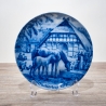 Sammelteller Muttertag: 1978 Stute mit Fohlen - Berlin Design - blaues Porzellan  - Made in West Germany - 19,5 cm - 8B3 - TOP Zustand