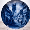 Sammelteller Berlin Design - Serie: Münsterland - Kreuzstraße mit Überwasserkirche - blaues Porzellan  - Made in Germany - 9D1 - TOP Zustand