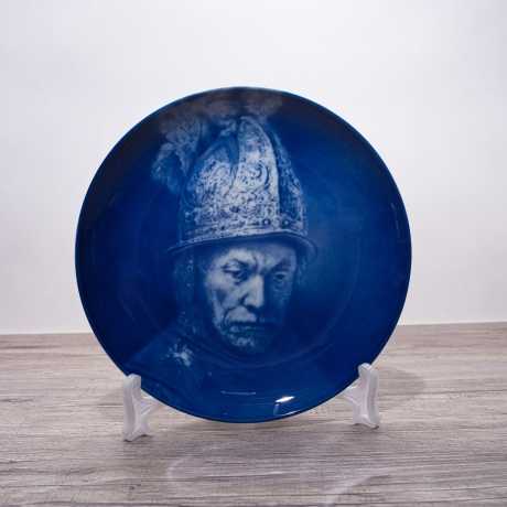 Sammelteller Berlin Design - Serie: Rembrandt - Mann mit Goldhelm  - blaues Porzellan - Auflage 5.000 - Made in Germany - 9E1 - TOP Zustand