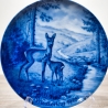 Sammelteller Muttertag: 1976 Rehe - Berlin Design - blaues Porzellan  - Made in West Germany - 19,5 cm - 8B3 - TOP Zustand