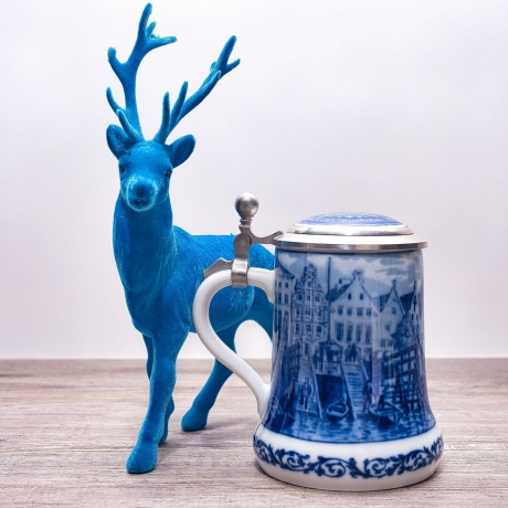 Sammelkrug Berlin Design - Serie: Alt Bremen - An der Schlachte - blaues Porzellan - Made in Germany - 9D3 - TOP Zustand