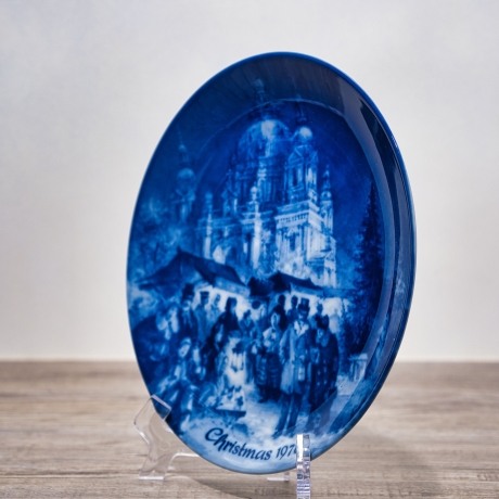 Christmas - 1978: Weihnachtsmarkt am Berliner Dom - Berlin Design - blaues Porzellan - begrenzte Auflage - Made in West Germany (8F1)