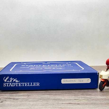 Sammelteller, Städteteller: Schwabach - Berlin Design - blaues Porzellan  - Made in Germany - mit Karton - 8C1 - TOP Zustand