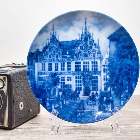 Sammelteller Berlin Design - Serie: Alt Bremen - Krameramtshaus  - blaues Porzellan  - Auflage 3.000 - Made in Germany - 9D1 - TOP Zustand