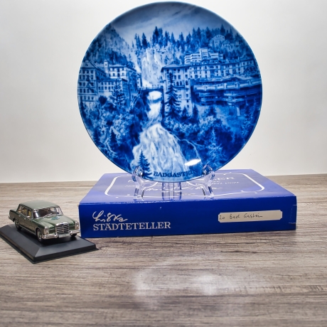 Sammelteller, Städteteller: Badgastein - Berlin Design - blaues Porzellan  - Made in Germany - mit Karton - 8D1 - TOP Zustand