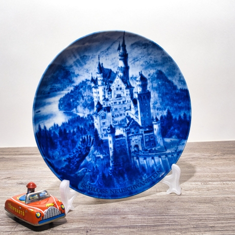 Sammelteller, Städteteller: Schloss Neuschwanstein - Berlin Design - blaues Porzellan  - Made in Germany - mit Karton - 8C1 - TOP Zustand