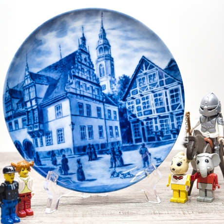 Sammelteller Berlin Design - Städteteller Celle- Rathaus und Stadtkirche - blaues Porzellan - Made in Germany - 9D2 - TOP Zustand
