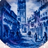 Sammelteller Berlin Design - Serie: Münsterland - Kreuzstraße mit Überwasserkirche - blaues Porzellan  - Made in Germany - 9D1 - TOP Zustand