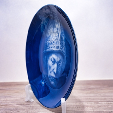Sammelteller Berlin Design - Serie: Rembrandt - Mann mit Goldhelm  - blaues Porzellan - Auflage 5.000 - Made in Germany - 9E1 - TOP Zustand