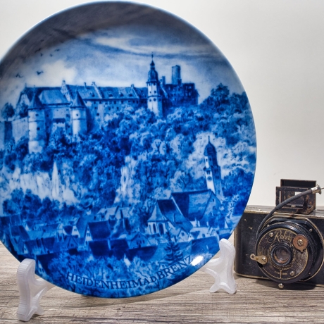 Sammelteller, Städteteller: Heidenheim an der Brenz - Berlin Design - blaues Porzellan  - Made in Germany - mit Karton - 8D1 - TOP Zustand