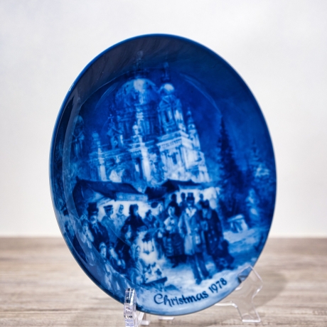 Christmas - 1978: Weihnachtsmarkt am Berliner Dom - Berlin Design - blaues Porzellan - begrenzte Auflage - Made in West Germany (8F1)