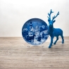 Weihnachtsteller - 1984: Heiligabend in Ramsau - Berlin Design - blaues Porzellan - begrenzte Auflage - Made in West Germany (8C3)