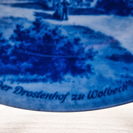 Sammelteller Berlin Design - Serie: Münsterland - Der Drostenhof zu Wolbeck - blaues Porzellan  - Made in Germany - 9D1 - TOP Zustand