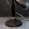 Tischlampe mit Bakelit Fuß (leicht beschädigt) in zeitlosem Mid Century Design, geprüfte Verkabelung, neigbar