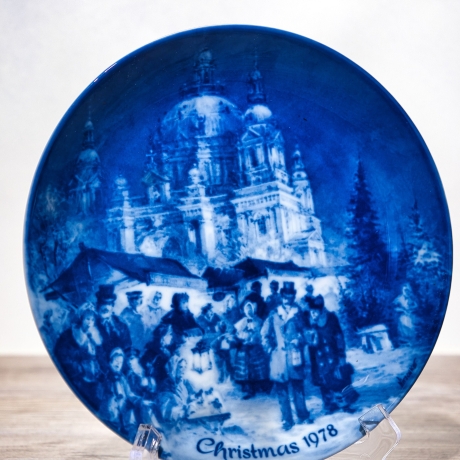 Christmas - 1978: Weihnachtsmarkt am Berliner Dom - Berlin Design - blaues Porzellan - begrenzte Auflage - Made in West Germany (8F1)