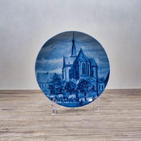 Sammelteller Berlin Design - Städteteller Alt Osnabrück - St. Marienkirche um 1859- blaues Porzellan - Made in Germany - 9D2 - TOP Zustand