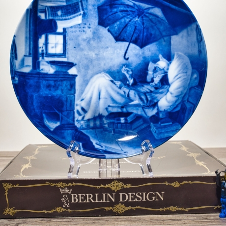 Sammelteller: Der arme Poet / Carl Spitzweg - Berlin Design - blaues Porzellan  - Nummer 7 von 5000 - mit Karton - TOP Zustand - 8D2