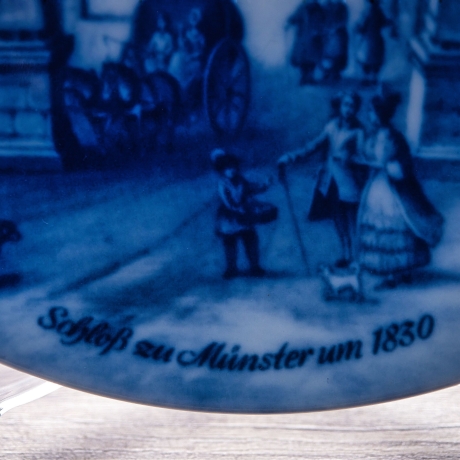 Sammelteller Berlin Design - Serie: Münsterland - Das Schloß zu Münster in Westf. - blaues Porzellan  - Made in Germany - 9D1 - TOP Zustand
