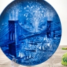 Sammelteller Father's day: 1971 - Brooklyn Bridge - Berlin Design - blaues Porzellan - Made in West Germany - 19,5 cm - 9E1 - TOP Zustand