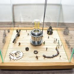 Kunstinstallation / Lichtinstallation Verkehrswende - hergestellt aus Fahrradteilen - Einzelstück Made by Neufeldt & Kuhnke + Zertifikat