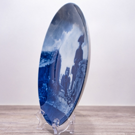 Sammelteller Berlin Design - Serie: Carl Spitzweg - Vorposten  - blaues Porzellan  - Auflage 5.000 - Made in Germany - 9E2 - TOP Zustand