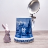 Sammelkrug Berlin Design - Serie: Jahresseidel - Wasserschloss Lembeck - blaues Porzellan - Made in Germany - 9D3 - TOP Zustand