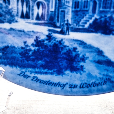 Sammelteller Berlin Design - Serie: Münsterland - Der Drostenhof zu Wolbeck - blaues Porzellan  - Made in Germany - 9D1 - TOP Zustand