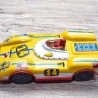 Blechauto: Vintage Joustra 24-Stunden Le Mans Rennwagen - Seltenes Blechmodell mit Friktionsantrieb - Maßstab 1/38 - Made in France