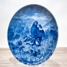 Sammelteller Muttertag: 1982 Rebhuhnfamilie - Berlin Design - blaues Porzellan  - Made in West Germany - 19,5 cm - 8B3 - TOP Zustand
