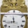 Antike französische Comtoise Funk Wanduhr  - Unikat - Motiv: Sonne 19. Jahrhundert - DCF-77 Funkuhrwerk - Upcycling Vintage-Uhr