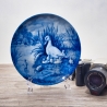 Sammelteller Muttertag: 1973 Enten - Berlin Design - blaues Porzellan  - Made in West Germany - 19,5 cm - 8B3 - TOP Zustand