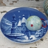 Weihnachtsteller - 1972: Michelstadt - von Berlin Design - blaues Porzellan - begrenzte Auflage - Made in West Germany - TOP Zustand (8E3)