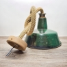 Deckenlampe K.W.E. Modell A23 Vintage Fabriklampe mit Juteseil-Aufhängung ausgestattet - E27 Fassung - MADE IN GERMANY - LA123, Upcycling