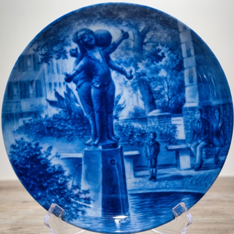 Sammelteller Berlin Design - Ratingen, die Dumeklemmer-Stadt seit 1276 - blaues Porzellan - Made in Germany - 9D2 - TOP Zustand
