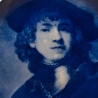 Sammelteller Berlin Design - Serie: Rembrandt - Selbstbildnis   - blaues Porzellan  - Auflage 5.000 - Made in Germany - 9E1 - TOP Zustand