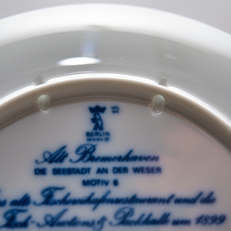 Sammelteller Berlin Design - Serie: Alt Bremerhaven - Fischereihafenrestaurant  - blaues Porzellan  - Made in Germany - 9D1 - TOP Zustand