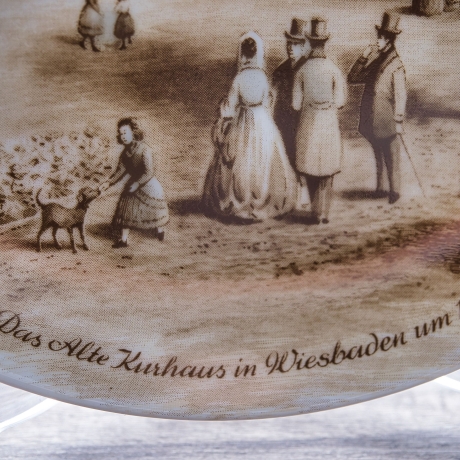 Sammelteller Berlin Design - Städteteller Wiesbaden - Das alte Kurhaus in Wiesbaden um 1850 - Made in Germany - 9D2 - TOP Zustand