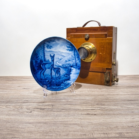 Sammelteller Muttertag: 1976 Rehe - Berlin Design - blaues Porzellan  - Made in West Germany - 19,5 cm - 8B3 - TOP Zustand