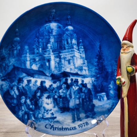 Christmas - 1978: Weihnachtsmarkt am Berliner Dom - Berlin Design - blaues Porzellan - begrenzte Auflage - Made in West Germany (8F1)