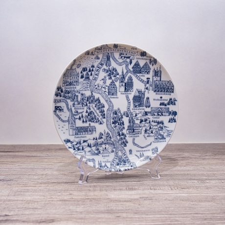 Sammelteller Berlin Design - Landschaftsteller - Niedersachsenland - blaues Porzellan - Made in West Germany - 9D2 - TOP Zustand