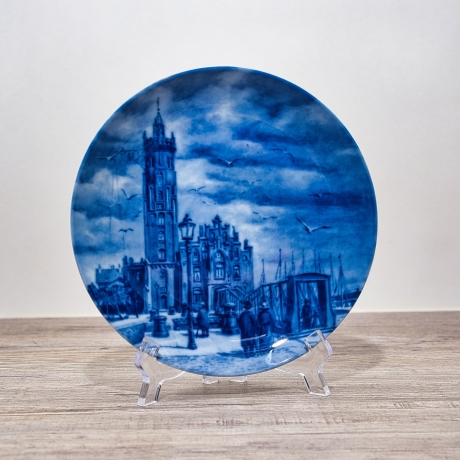 Sammelteller Berlin Design - Serie: Alt Bremerhaven - Die Schleuse zum Hafen 1854 - blaues Porzellan  - Made in Germany - 9D1 - TOP Zustand