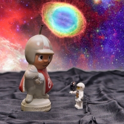 Werbefigur, Spardose der HEW Hamburg - Hamburgische Electricitäts-Werke (Jetzt: Vattenfall) aus den frühen 1970er Jahren, mit Mängeln - 8D3