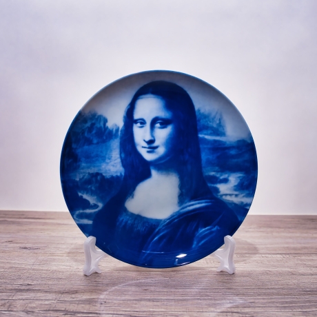 Sammelteller Berlin Design - Serie: Da Vinci - Mona Lisa  - blaues Porzellan  - Auflage 5.000 - Made in Germany - 9E1 - TOP Zustand